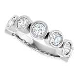 Platinum Round Natural Diamond Bezel-Set Anniversary Band – .07–1 1/2 CTW - view 5