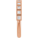 14K Gold Round Lab-Grown Diamond Bezel-Set Anniversary Band – .08–1/5 CTW - Rose Gold - view 4