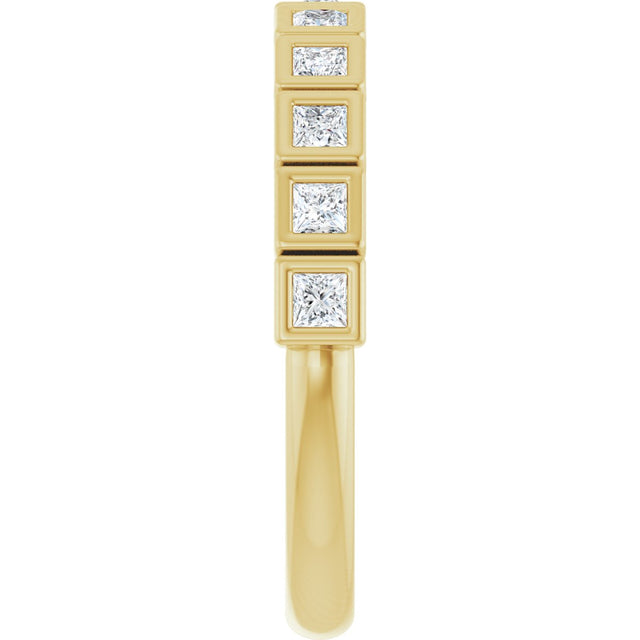 14K Gold Round Lab-Grown Diamond Bezel-Set Anniversary Band – .08–1/5 CTW - Yellow Gold - view 4