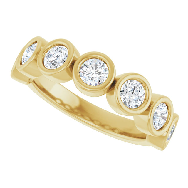10K Gold Round Lab-Grown Diamond Bezel-Set Anniversary Band – 1–1 1/3 CTW - Yellow Gold - view 5