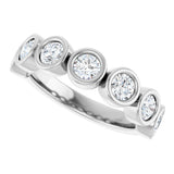 Platinum Round Lab-Grown Diamond Bezel-Set Anniversary Band – .08–1 1/3 CTW - view 5