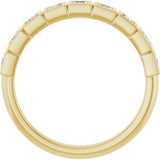 10K Gold Square Lab-Grown Diamond Bezel-Set Anniversary Band – 3/4–2 CTW - Yellow Gold - view 2