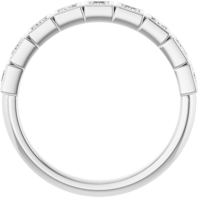 Platinum Square Natural Diamond Bezel-Set Anniversary Band – 1/6–2 3/4 CTW - view 2