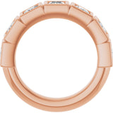 10K Gold Square Natural Diamond Bezel-Set Anniversary Band – 9/10–2 3/4 CTW - Rose Gold - view 2