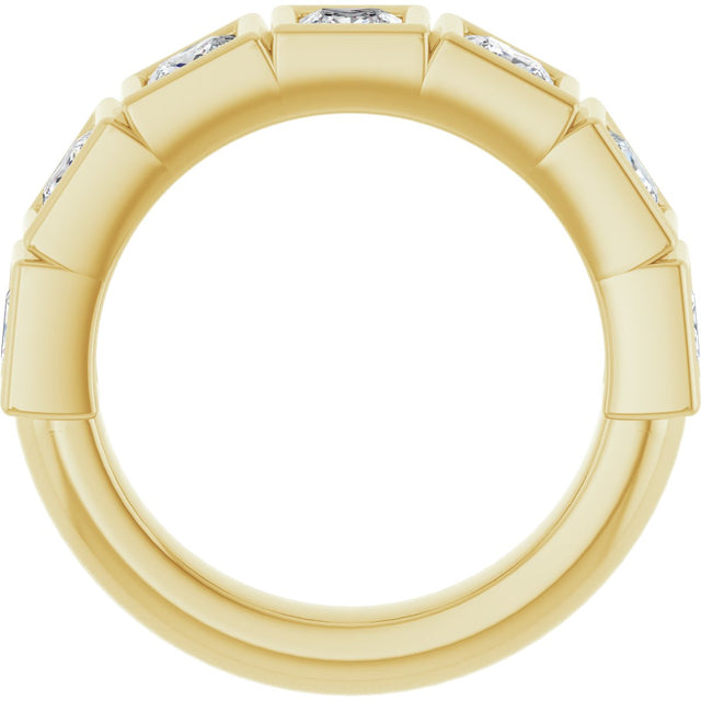 10K Gold Square Natural Diamond Bezel-Set Anniversary Band – 9/10–2 3/4 CTW - Yellow Gold - view 2
