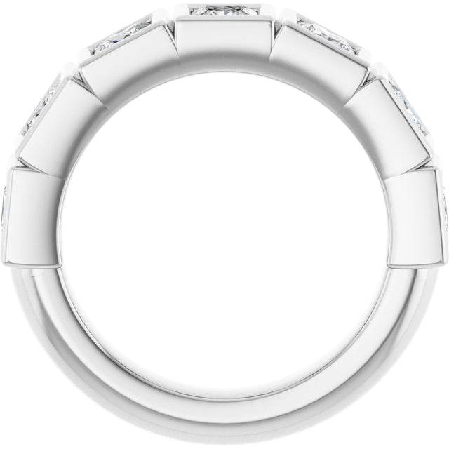 Platinum Square Natural Diamond Bezel-Set Anniversary Band – 1/6–2 3/4 CTW - view 2