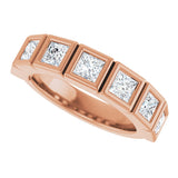 10K Gold Square Lab-Grown Diamond Bezel-Set Anniversary Band – 3/4–2 CTW - Rose Gold - view 5