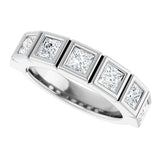 Platinum Square Natural Diamond Bezel-Set Anniversary Band – 1/6–2 3/4 CTW - view 5