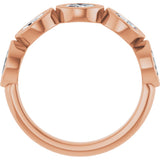 14K Gold Marquise Lab-Grown Diamond Bezel-Set Anniversary Band – 5x3 mm Stones - Rose Gold - view 4