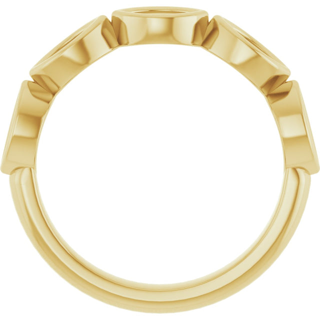 14K Gold Marquise Lab-Grown Diamond Bezel-Set Anniversary Band – 5x3 mm Stones - Yellow Gold - view 3