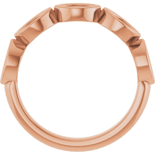 14K Gold Marquise Lab-Grown Diamond Bezel-Set Anniversary Band – 5x3 mm Stones - Rose Gold - view 3