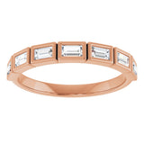 10K Gold Straight Baguette Lab-Grown Diamond Bezel-Set Anniversary Band – 1/6–3/8 CTW - Rose Gold - view 3