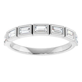 10K Gold Straight Baguette Lab-Grown Diamond Bezel-Set Anniversary Band – 1/6–3/8 CTW - White Gold - view 3
