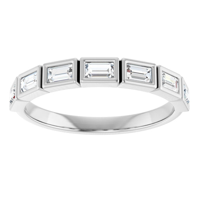 Platinum Straight Baguette Lab-Grown Diamond Bezel-Set Anniversary Band – 1/6–3/4 CTW - view 3