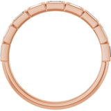 10K Gold Straight Baguette Lab-Grown Diamond Bezel-Set Anniversary Band – 1/6–3/8 CTW - Rose Gold - view 2