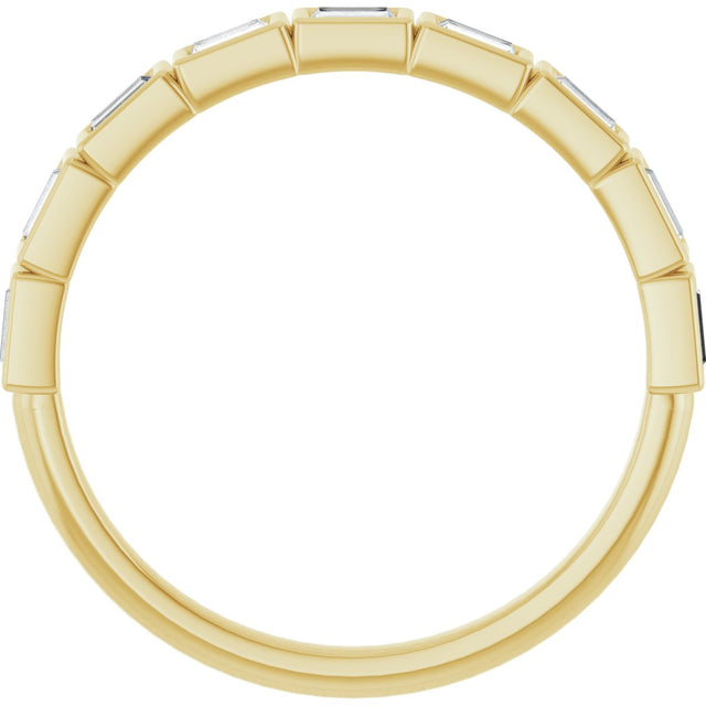 10K Gold Straight Baguette Lab-Grown Diamond Bezel-Set Anniversary Band – 1/6–3/8 CTW - Yellow Gold - view 2