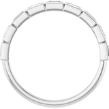 10K Gold Straight Baguette Natural Diamond Bezel-Set Anniversary Band – 1/6–3/8 CTW - White Gold - view 2