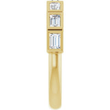 10K Gold Straight Baguette Natural Diamond Bezel-Set Anniversary Band – 1/2–3/4 CTW - Yellow Gold - view 4