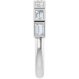 10K Gold Straight Baguette Natural Diamond Bezel-Set Anniversary Band – 1/2–3/4 CTW - White Gold - view 4