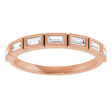 10K Gold Straight Baguette Lab-Grown Diamond Bezel-Set Anniversary Band – 1/6–3/8 CTW - Rose Gold - view 3