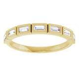 10K Gold Straight Baguette Lab-Grown Diamond Bezel-Set Anniversary Band – 1/6–3/8 CTW - Yellow Gold - view 3