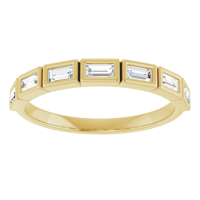 10K Gold Straight Baguette Natural Diamond Bezel-Set Anniversary Band – 1/6–3/8 CTW - Yellow Gold - view 3