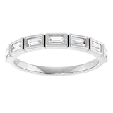 10K Gold Straight Baguette Lab-Grown Diamond Bezel-Set Anniversary Band – 1/6–3/8 CTW - White Gold - view 3