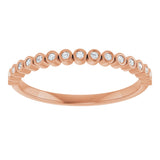 10K Gold Round Lab-Grown Diamond Bezel-Set Anniversary Band – .08–1/5 CTW - Rose Gold - view 3