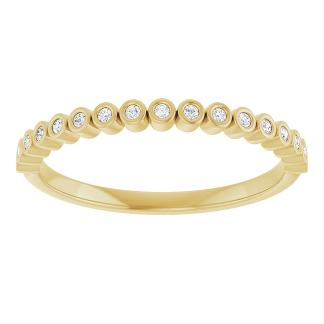 14K Gold Round Lab-Grown Diamond Bezel-Set Anniversary Band – .08–1/5 CTW - Yellow Gold - view 3