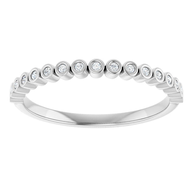 Platinum Round Lab-Grown Diamond Bezel-Set Anniversary Band – .08–1 1/3 CTW - view 3