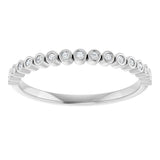 10K Gold Round Lab-Grown Diamond Bezel-Set Anniversary Band – .08–1/5 CTW - White Gold - view 3