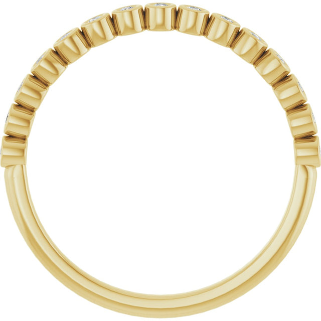 10K Gold Round Lab-Grown Diamond Bezel-Set Anniversary Band – .08–1/5 CTW - Yellow Gold - view 2