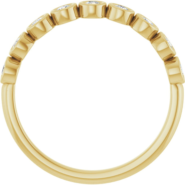 10K Gold Round Natural Diamond Bezel-Set Anniversary Band – 1/4–7/8 CTW - Yellow Gold - view 2