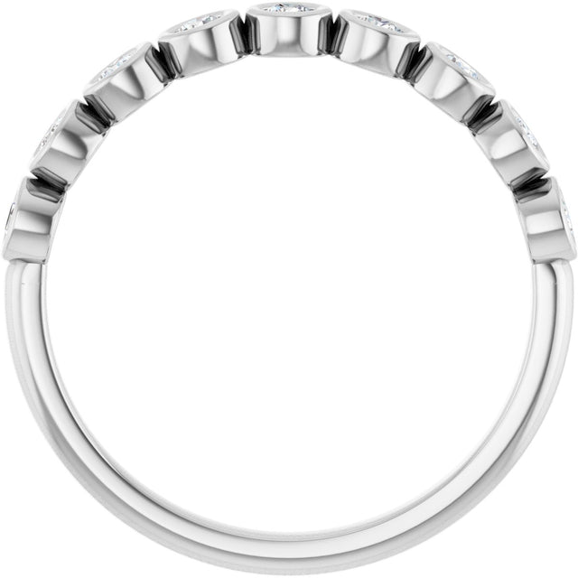 Platinum Round Natural Diamond Bezel-Set Anniversary Band – .07–1 1/2 CTW - view 2