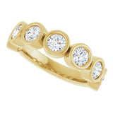 10K Gold Round Lab-Grown Diamond Bezel-Set Anniversary Band – 1–1 1/3 CTW - Yellow Gold - view 5