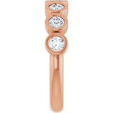 10K Gold Round Lab-Grown Diamond Bezel-Set Anniversary Band – 1/4–7/8 CTW - Rose Gold - view 4