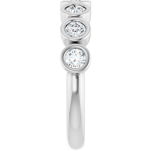 Platinum Round Lab-Grown Diamond Bezel-Set Anniversary Band – .08–1 1/3 CTW - view 4