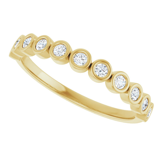 10K Gold Round Lab-Grown Diamond Bezel-Set Anniversary Band – .08–1/5 CTW - Yellow Gold - view 5