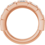 10K Gold Square Natural Diamond Bezel-Set Anniversary Band – 9/10–2 3/4 CTW - Rose Gold - view 2