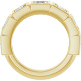 10K Gold Square Lab-Grown Diamond Bezel-Set Anniversary Band – 2 3/4 CTW - Yellow Gold - view 2