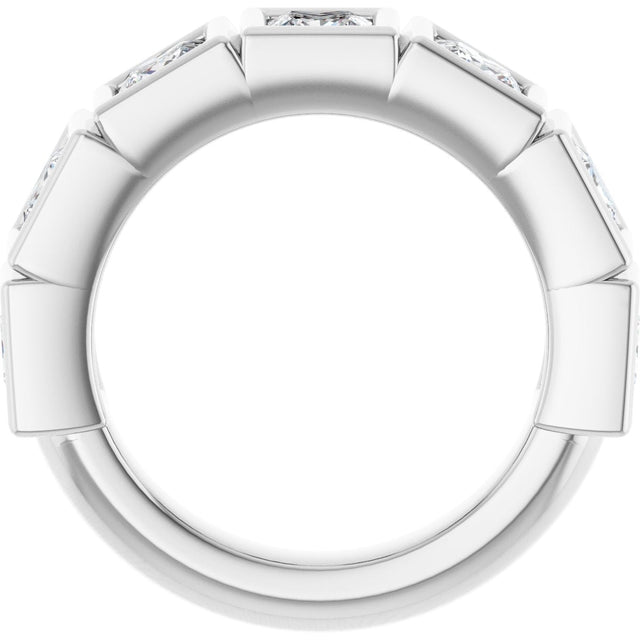 10K Gold Square Lab-Grown Diamond Bezel-Set Anniversary Band – 2 3/4 CTW - White Gold - view 2