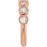 10K Gold Round Lab-Grown Diamond Bezel-Set Anniversary Band – 1/4–7/8 CTW - Rose Gold - view 4