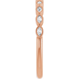 14K Gold Marquise Lab-Grown Diamond Bezel-Set Anniversary Band – 2.5x1.3 mm Stones - Rose Gold - view 4