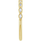 14K Gold Marquise Lab-Grown Diamond Bezel-Set Anniversary Band – 2.5x1.3 mm Stones - Yellow Gold - view 4