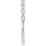Platinum Marquise Lab-Grown Diamond Bezel-Set Anniversary Band – 2.5x1.3 mm Stones - view 4