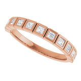 14K Gold Round Lab-Grown Diamond Bezel-Set Anniversary Band – .08–1/5 CTW - Rose Gold - view 5