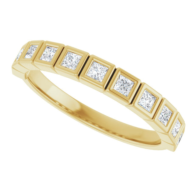 14K Gold Round Lab-Grown Diamond Bezel-Set Anniversary Band – .08–1/5 CTW - Yellow Gold - view 5