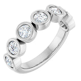 14K Gold Round Lab-Grown Diamond Bezel-Set Anniversary Band – 1–1 1/3 CTW - White Gold