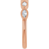 14K Gold Marquise Lab-Grown Diamond Bezel-Set Anniversary Band – 4x2 mm Stones - Rose Gold - view 4