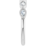 Platinum Marquise Lab-Grown Diamond Bezel-Set Anniversary Band – 4x2 mm Stones - view 4